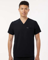 Jaanuu M10002 - Men's Platt 3-Pocket Scrub V-Neck Top - Black