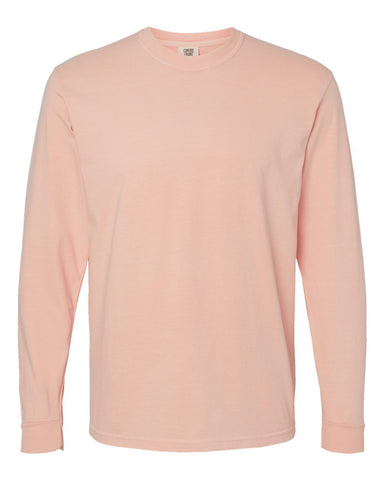Comfort Colors 6014 - Unisex Garment-Dyed Heavyweight Long Sleeve T-Shirt - Peachy - Front