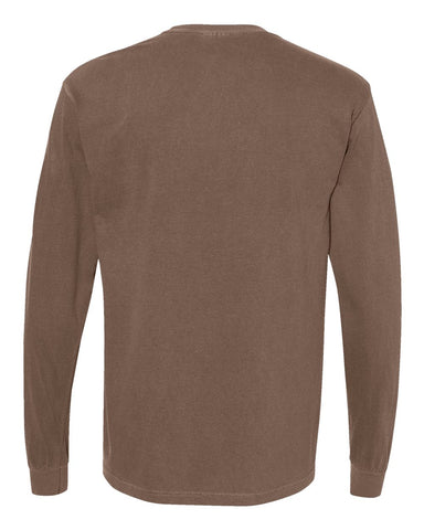 Comfort Colors 6014 - Unisex Garment-Dyed Heavyweight Long Sleeve T-Shirt - Espresso - Back