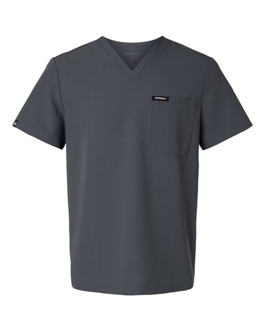 Jaanuu M10001 - Men's Holmes Everyday 1-Pocket Scrub V-Neck Top - Carbon Grey