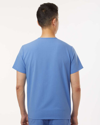 Jaanuu M10001 - Men's Holmes Everyday 1-Pocket Scrub V-Neck Top - Ceil Blue