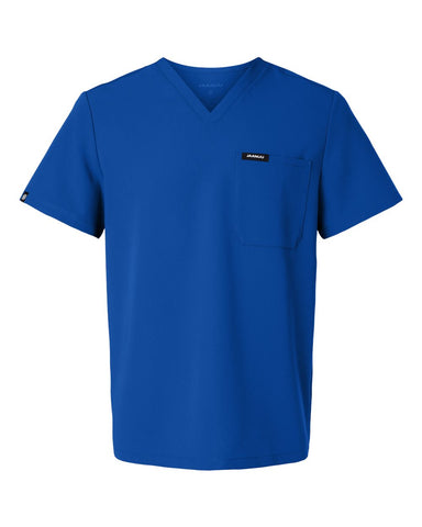 Jaanuu M10001 - Men's Holmes Everyday 1-Pocket Scrub V-Neck Top - Royal Blue