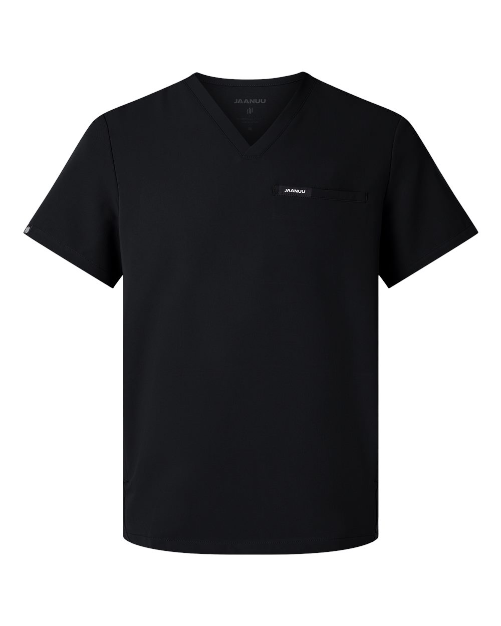 Jaanuu M10002 - Men's Platt 3-Pocket Scrub V-Neck Top - Black