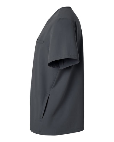 Jaanuu M10002 - Men's Platt 3-Pocket Scrub V-Neck Top - Carbon Grey