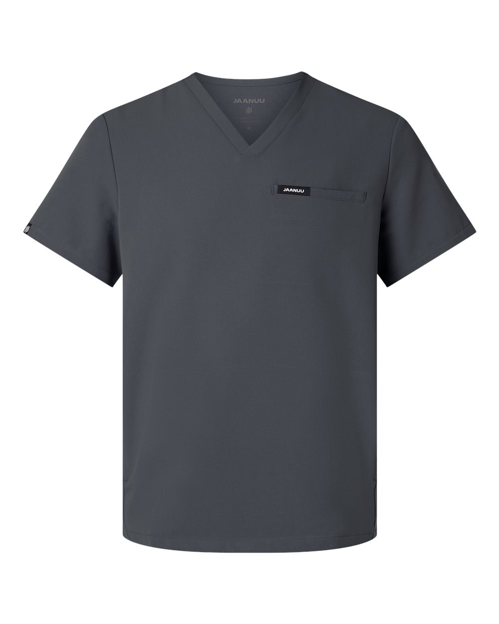 Jaanuu M10002 - Men's Platt 3-Pocket Scrub V-Neck Top - Carbon Grey