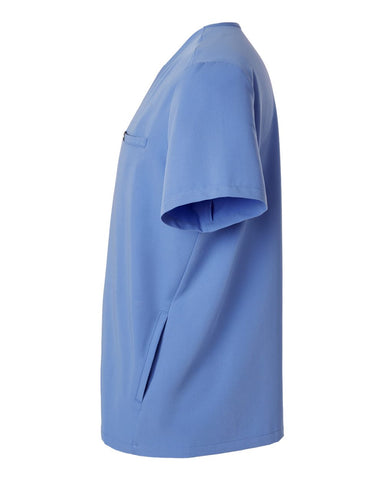 Jaanuu M10002 - Men's Platt 3-Pocket Scrub V-Neck Top - Ceil Blue