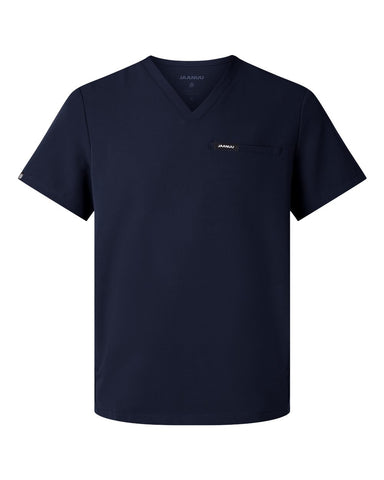 Jaanuu M10002 - Men's Platt 3-Pocket Scrub V-Neck Top - Midnight Navy