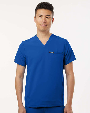 Jaanuu M10002 - Men's Platt 3-Pocket Scrub V-Neck Top - Royal Blue