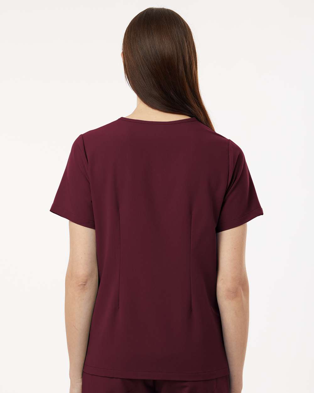 Jaanuu W10001 - Women's Rhena Essential 3-Pocket Scrub V-Neck Top - Burgundy