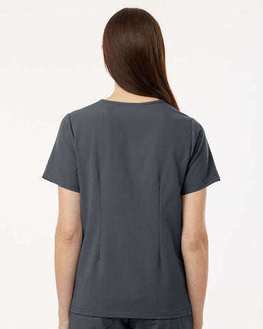 Jaanuu W10001 - Women's Rhena Essential 3-Pocket Scrub V-Neck Top - Carbon Grey