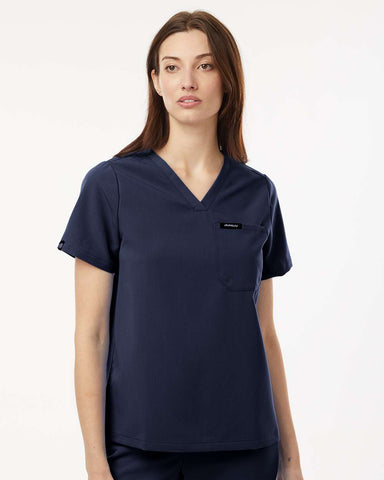 Jaanuu W10001 - Women's Rhena Essential 3-Pocket Scrub V-Neck Top - Midnight Navy