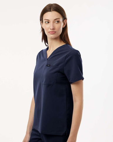 Jaanuu W10001 - Women's Rhena Essential 3-Pocket Scrub V-Neck Top - Midnight Navy