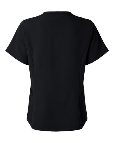 Jaanuu W10003 - Women's Calix Fit & Flare Scrub V-Neck Top - Black