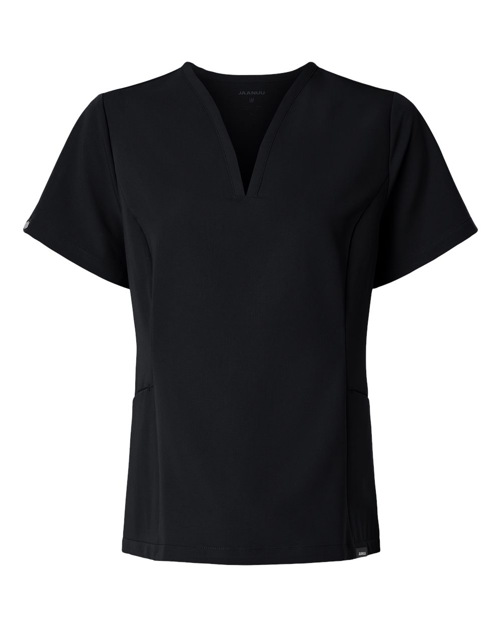 Jaanuu W10003 - Women's Calix Fit & Flare Scrub V-Neck Top - Black
