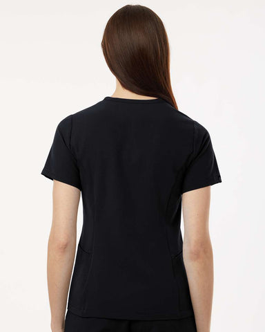 Jaanuu W10003 - Women's Calix Fit & Flare Scrub V-Neck Top - Black