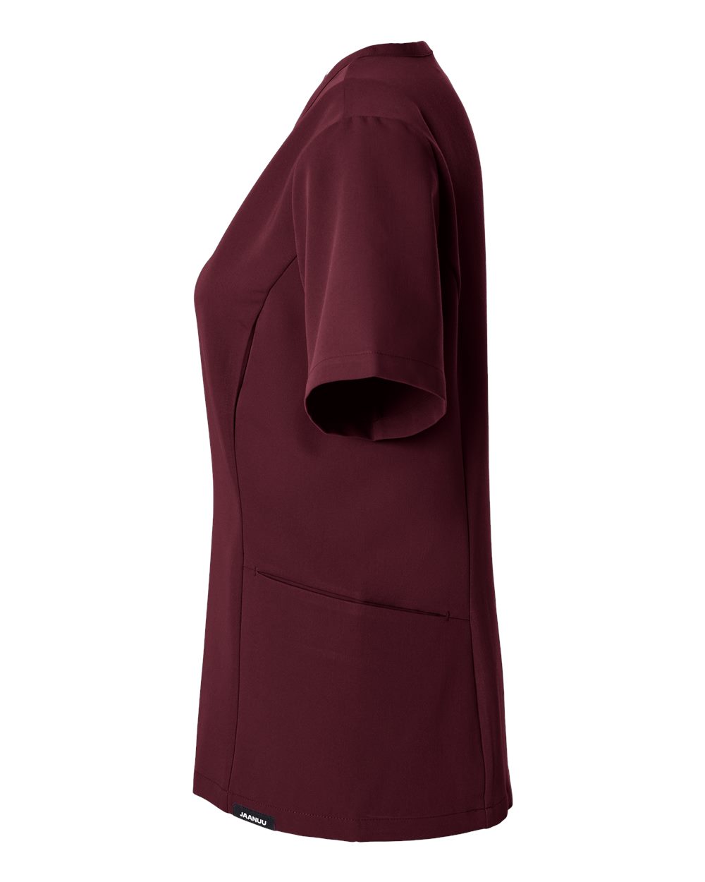 Jaanuu W10003 - Women's Calix Fit & Flare Scrub V-Neck Top - Burgundy