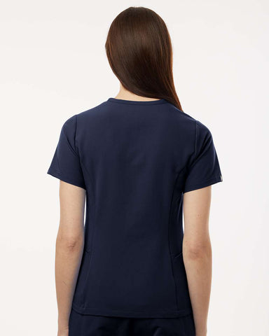 Jaanuu W10003 - Women's Calix Fit & Flare Scrub V-Neck Top - Midnight Navy