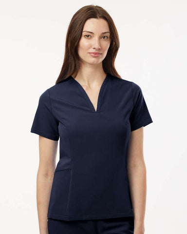 Jaanuu W10003 - Women's Calix Fit & Flare Scrub V-Neck Top - Midnight Navy