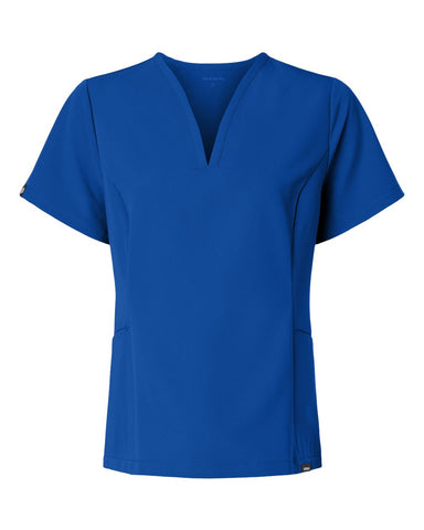 Jaanuu W10003 - Women's Calix Fit & Flare Scrub V-Neck Top - Royal Blue