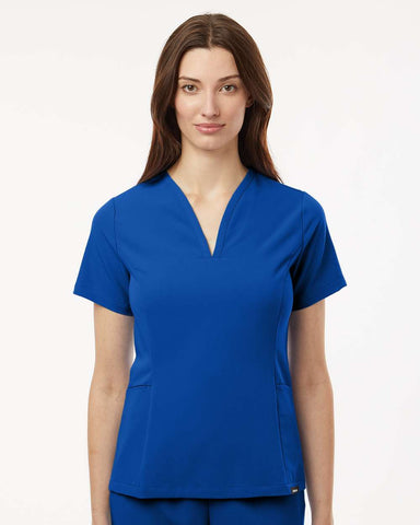 Jaanuu W10003 - Women's Calix Fit & Flare Scrub V-Neck Top - Royal Blue