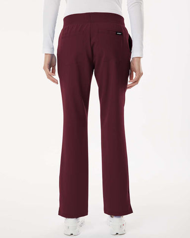 Jaanuu W20001 - Women's Xenos Essential Knit-Waist Scrub Pants - Burgundy