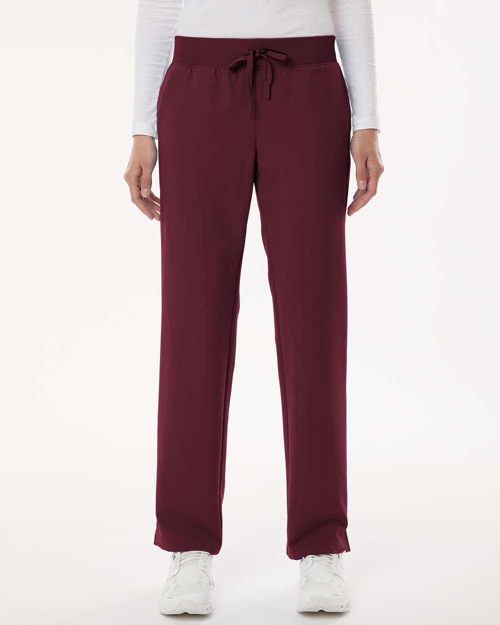 Jaanuu W20001 - Women's Xenos Essential Knit-Waist Scrub Pants - Burgundy