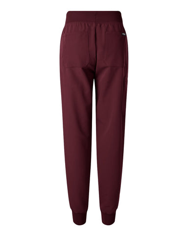 Jaanuu W20003 - Women's Silex Knit-Waist Scrub Joggers - Burgundy