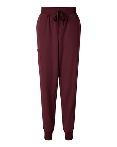 Jaanuu W20003 - Women's Silex Knit-Waist Scrub Joggers - Burgundy