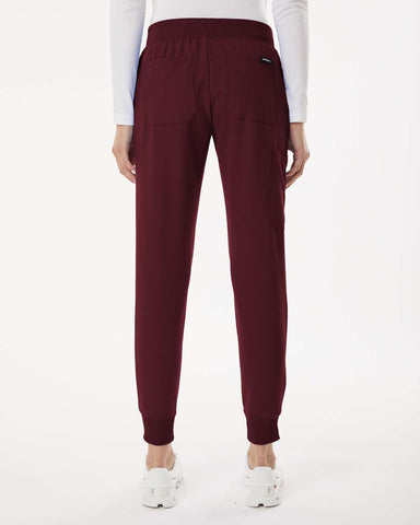 Jaanuu W20003 - Women's Silex Knit-Waist Scrub Joggers - Burgundy