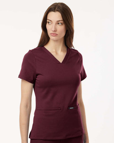 Jaanuu W30003 - Women's Cesi UltraSOFT™ Scrub V-Neck Top - Burgundy