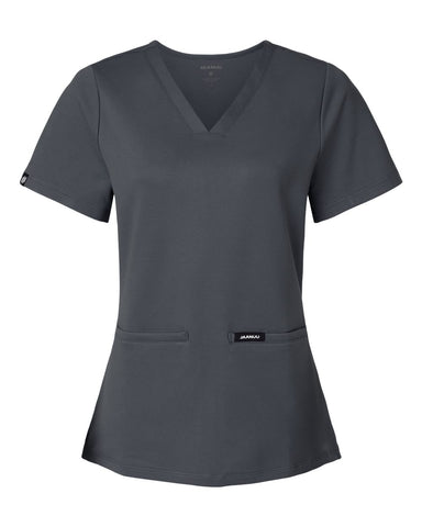 Jaanuu W30003 - Women's Cesi UltraSOFT™ Scrub V-Neck Top - Carbon Grey