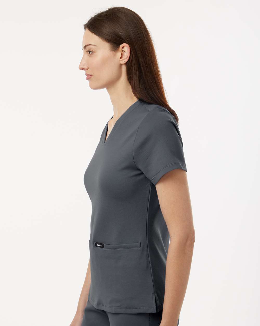Jaanuu W30003 - Women's Cesi UltraSOFT™ Scrub V-Neck Top - Carbon Grey