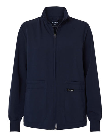 Jaanuu W60001 - Women's Ceri Essential Full-Zip 6-Pocket Scrub Jacket - Midnight Navy