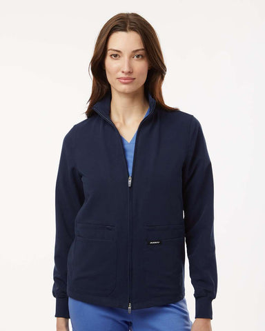 Jaanuu W60001 - Women's Ceri Essential Full-Zip 6-Pocket Scrub Jacket - Midnight Navy