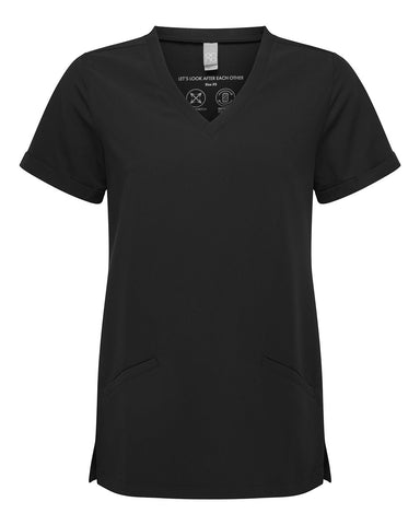 Onna NN310 - Women's Invincible V-Neck Stretch Scrub Top - Black