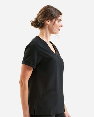 Onna NN310 - Women's Invincible V-Neck Stretch Scrub Top - Black