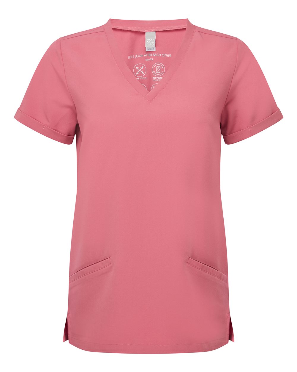 Onna NN310 - Women's Invincible V-Neck Stretch Scrub Top - Calm Pink