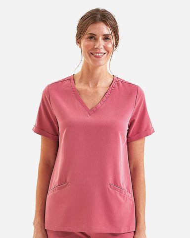 Onna NN310 - Women's Invincible V-Neck Stretch Scrub Top - Calm Pink