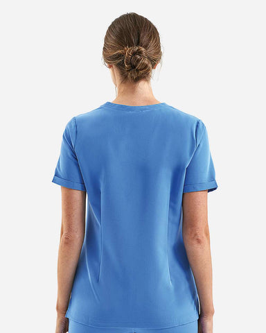 Onna NN310 - Women's Invincible V-Neck Stretch Scrub Top - Ceil Blue