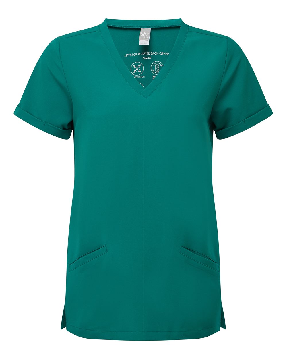 Onna NN310 - Women's Invincible V-Neck Stretch Scrub Top - Clean Green