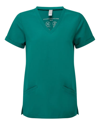 Onna NN310 - Women's Invincible V-Neck Stretch Scrub Top - Clean Green
