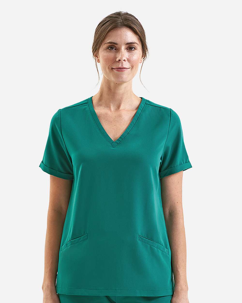 Onna NN310 - Women's Invincible V-Neck Stretch Scrub Top - Clean Green