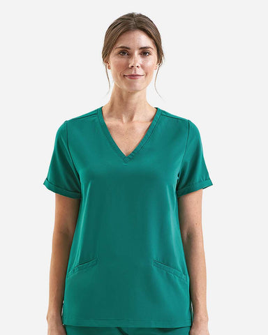 Onna NN310 - Women's Invincible V-Neck Stretch Scrub Top - Clean Green