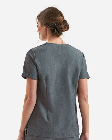 Onna NN310 - Women's Invincible V-Neck Stretch Scrub Top - Dynamo Grey