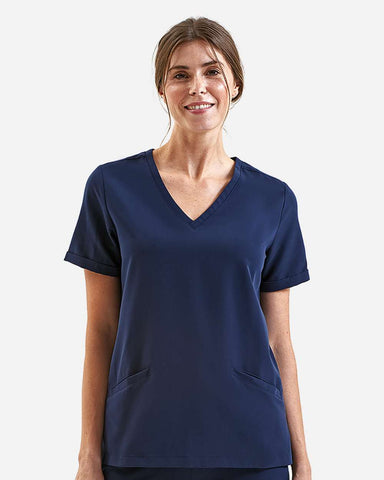 Onna NN310 - Women's Invincible V-Neck Stretch Scrub Top - Navy