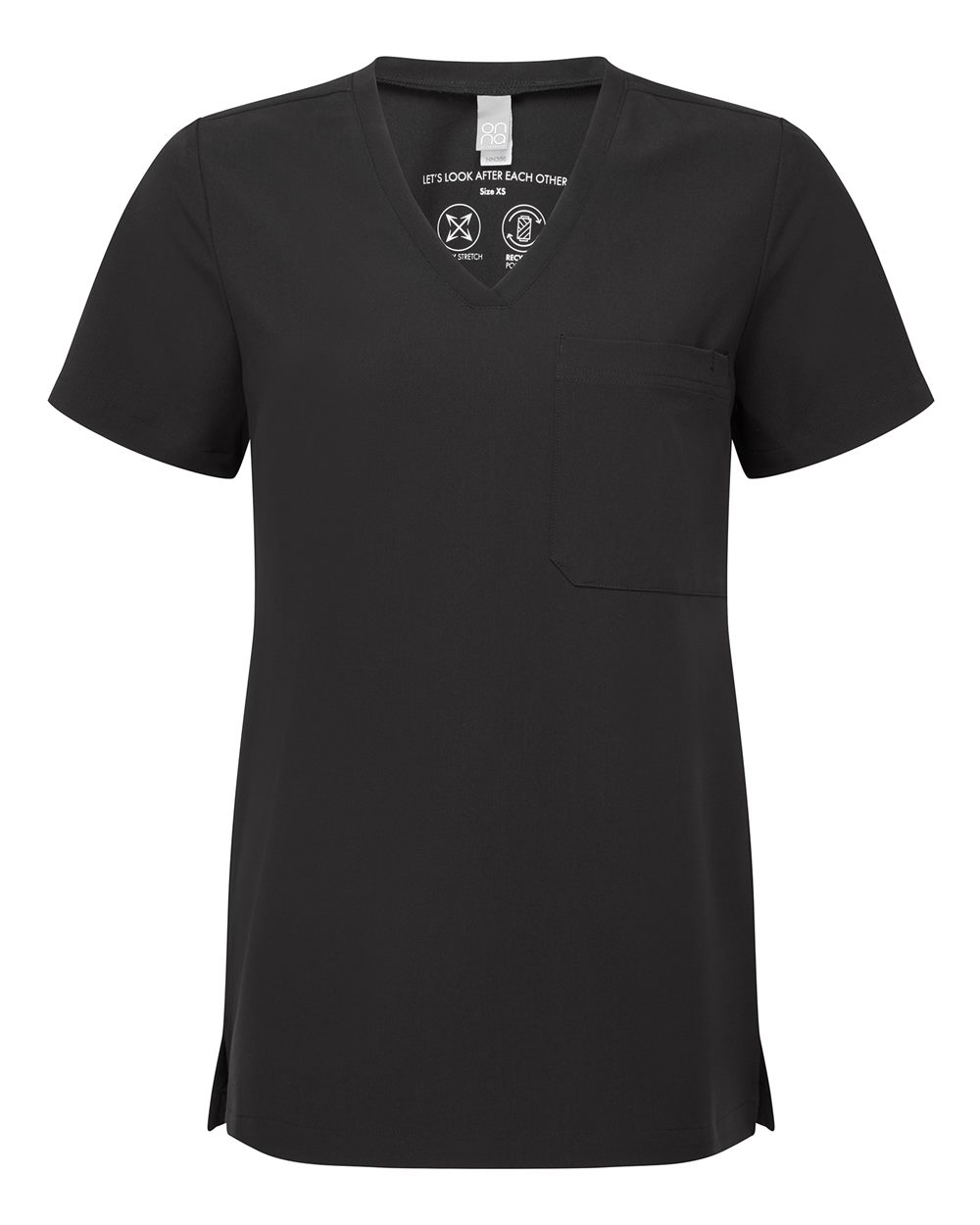 Onna NN300 - Women's Limitless V-Neck Stretch Scrub Top - Black