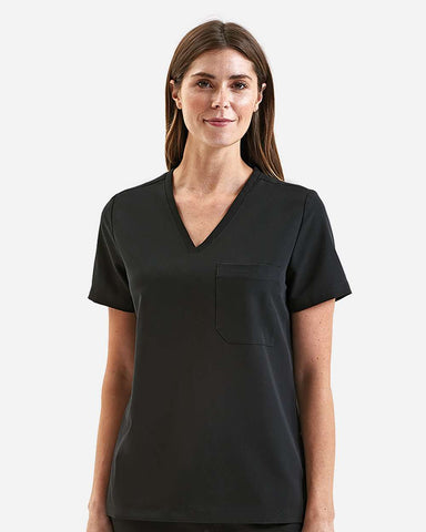 Onna NN300 - Women's Limitless V-Neck Stretch Scrub Top - Black