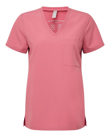 Onna NN300 - Women's Limitless V-Neck Stretch Scrub Top - Calm Pink