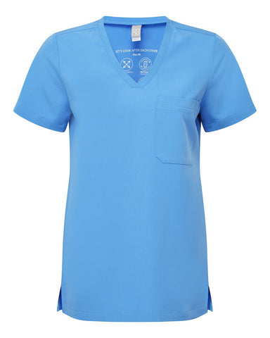 Onna NN300 - Women's Limitless V-Neck Stretch Scrub Top - Ceil Blue