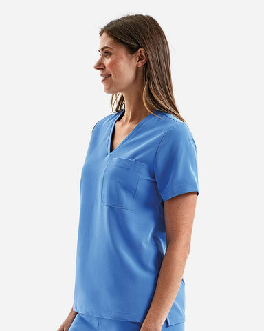 Onna NN300 - Women's Limitless V-Neck Stretch Scrub Top - Ceil Blue